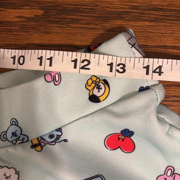 🌈 6/$60, BT21 Icons Anime Skater Skirt, Pockets, Aqua, Medium - Picture 8 of 9